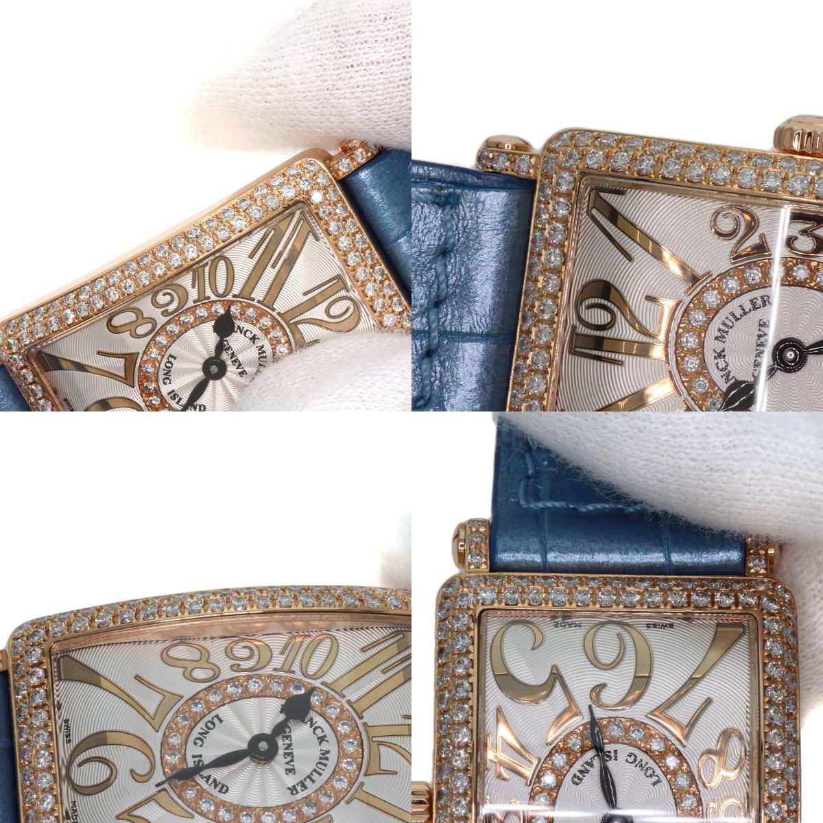 FRANCK MULLER フランクミュラー 902QZDCD1R ロングアイランド ダイヤモンド 腕時(shí)計(jì) K18ピンクゴールド 革 レディース 中古