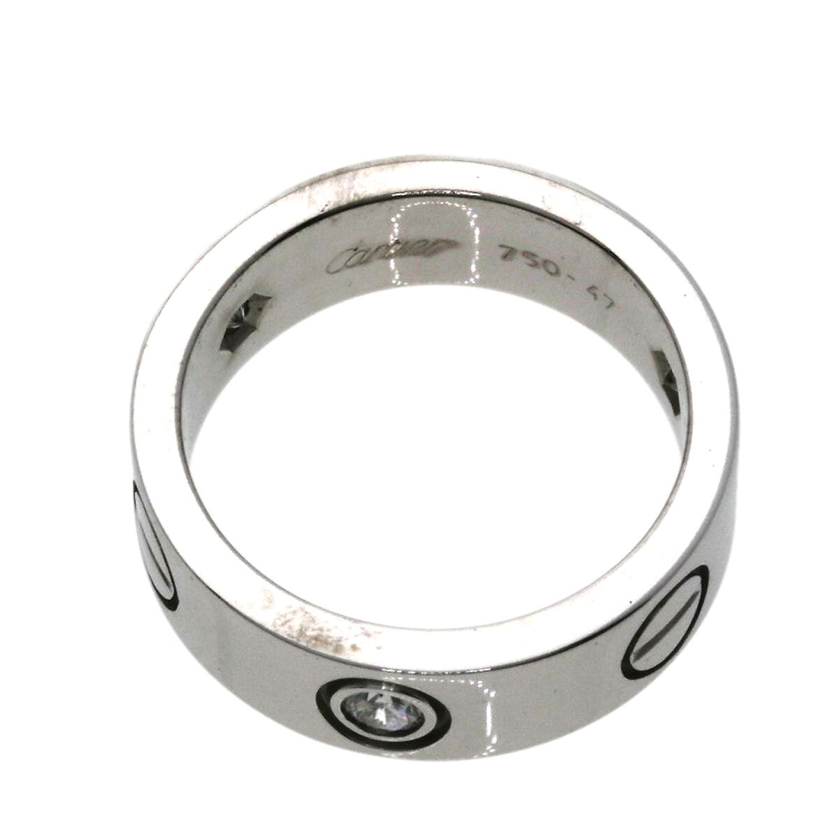 CARTIER カルティエ ラブリング ハーフ ダイヤモンド #47 リング?指輪 K18ホワイトゴールド レディース 中古