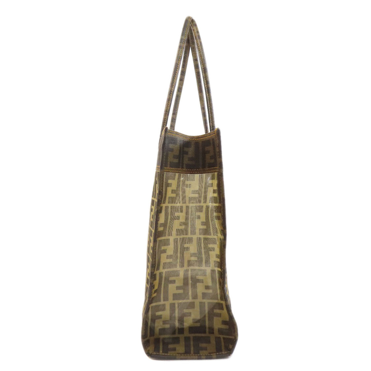 FENDI フェンディ ズッカ柄 メッシュ トートバッグ PVC レディース 中古