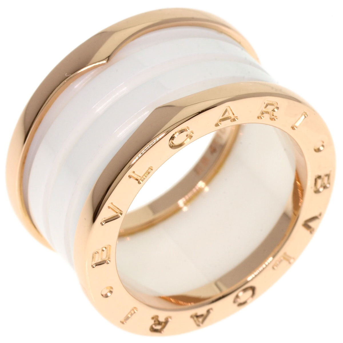 CARTIER カルティエ B-zero1 ビーゼロワン 4バンド ホワイトセラミック #51 リング?指輪 K18ピンクゴールド レディース 中古
