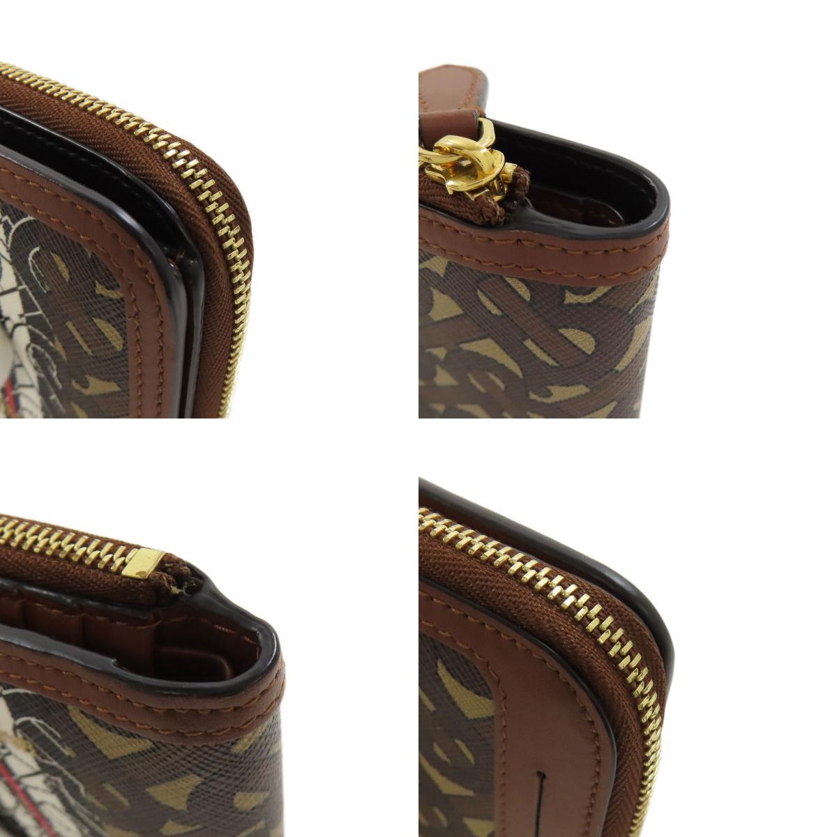 BURBERRY バーバリー TBロゴパターン 二つ折り財(cái)布（小銭入れあり） レザー レディース 中古