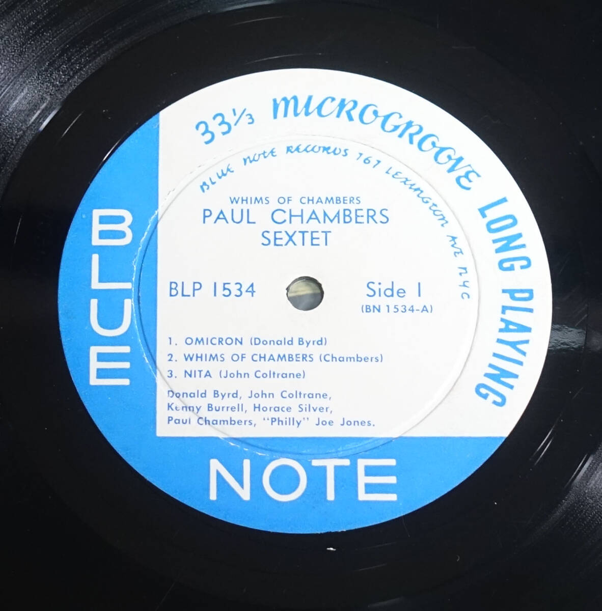  очень редкий! US BLUE NOTE BLP 1534 совершенно оригинал Whims of Chambers / Paul Chambers Sextet Lexington/DG/RVG/EAR/Flat Edge