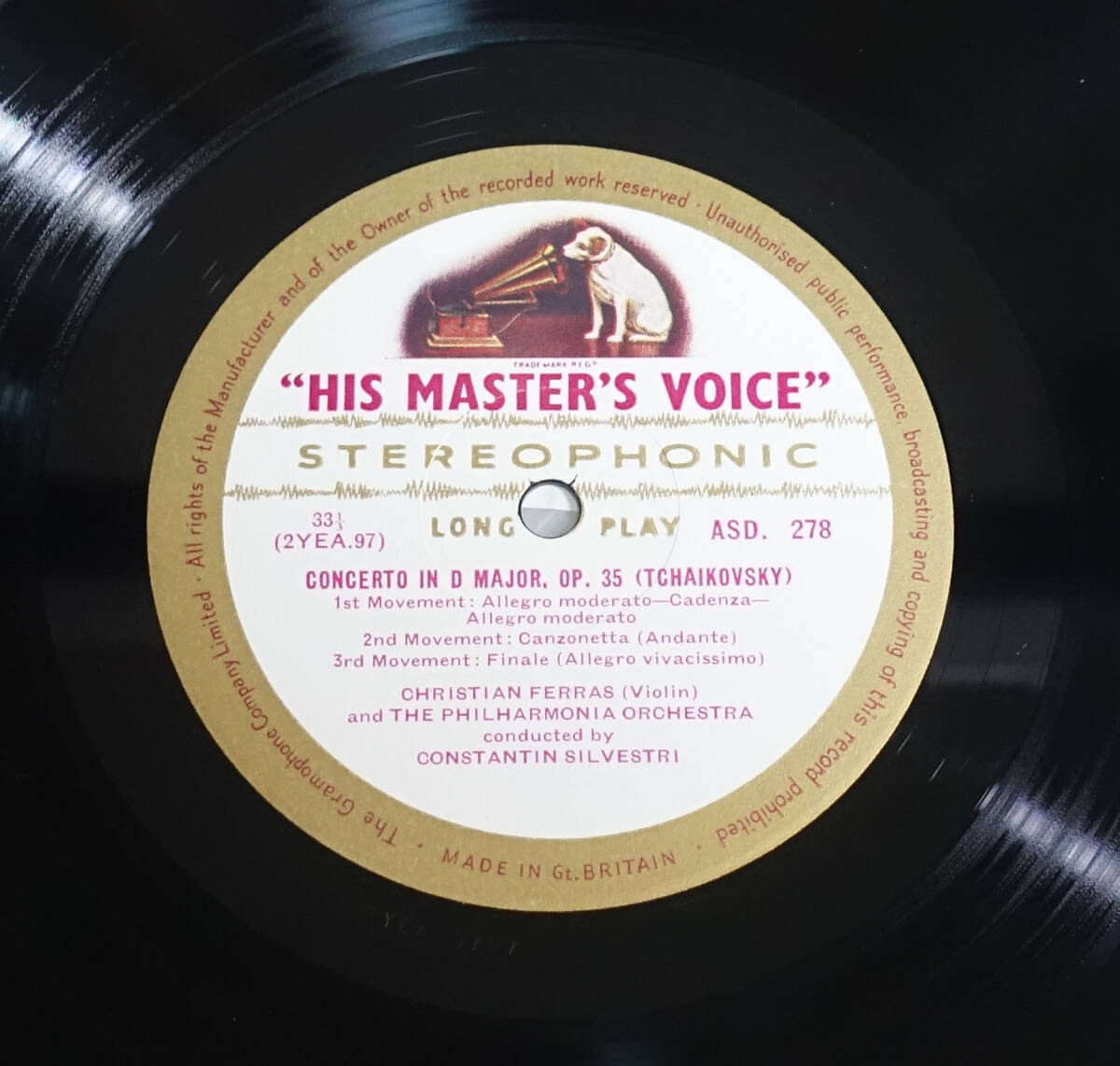 極美盤! 英HMV ASD 278 チャイコフスキー: ヴァイオリン協(xié)奏曲 クリスチャン?フェラス