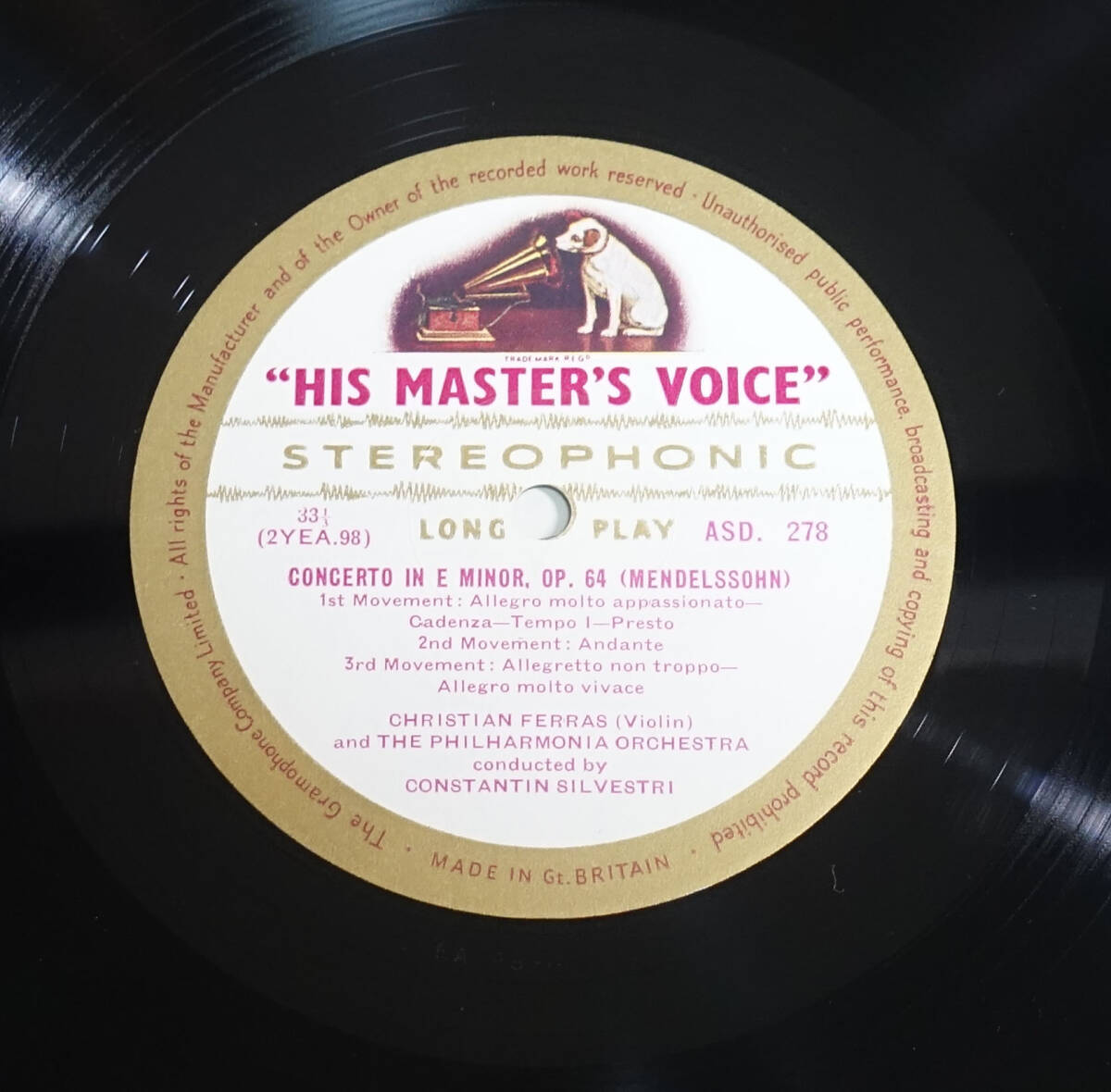 極美盤! 英HMV ASD 278 チャイコフスキー: ヴァイオリン協(xié)奏曲 クリスチャン?フェラス