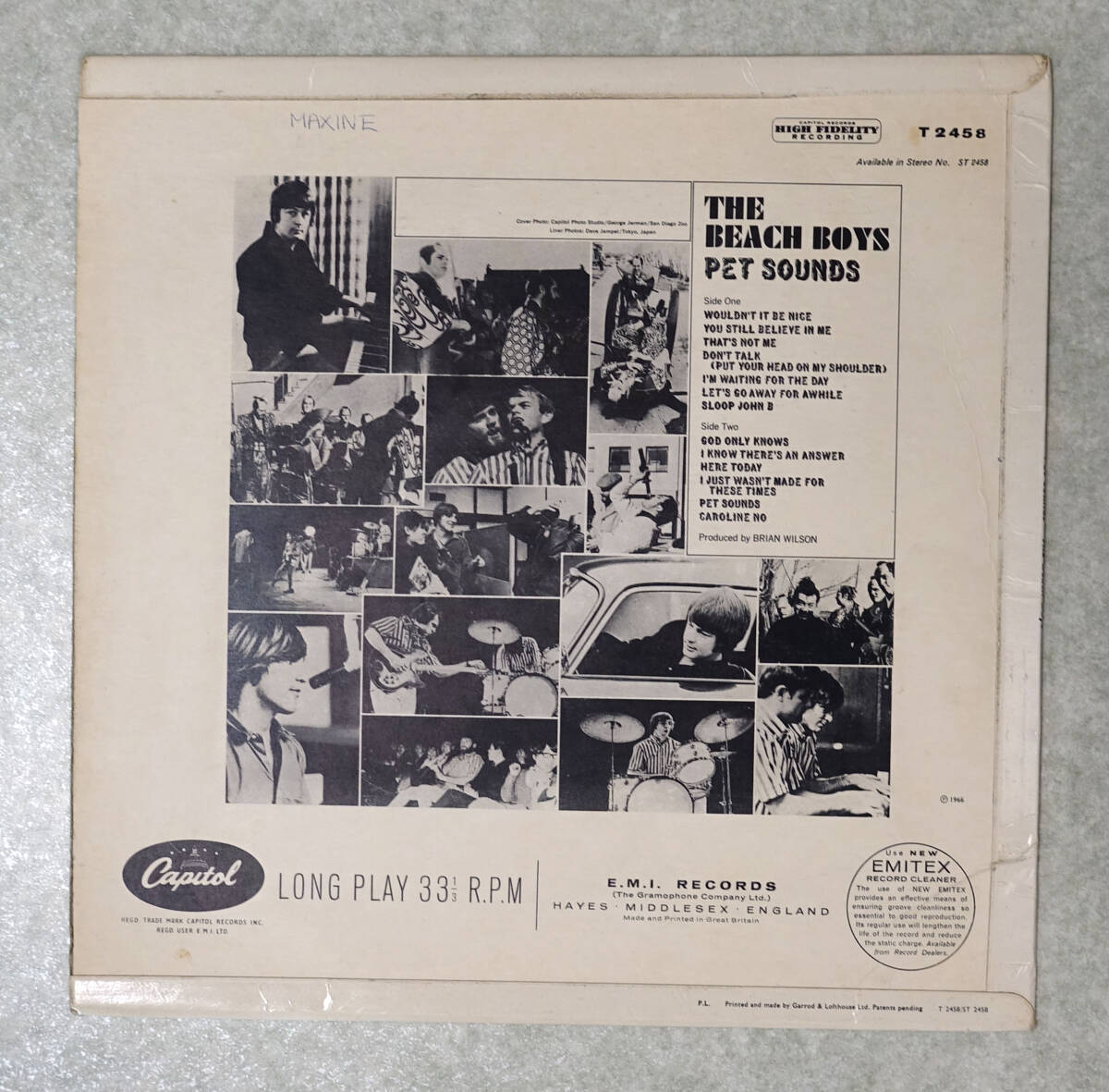 UK Original 初回 CAPITOL T 2458 PET SOUNDS / The Beach Boys MAT: 1/1