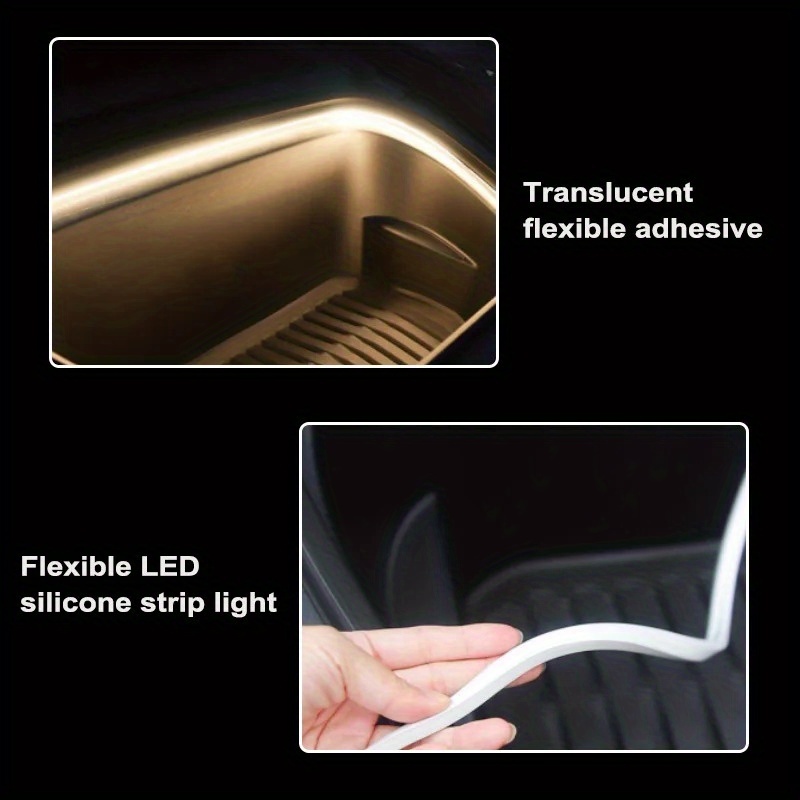 車(chē)用 LED トランクライト テープライト 400cm 4m ホワイト ベージュ 12V カット加工可 ソフト シリコン 裝飾 カーライト おしゃれ t6878