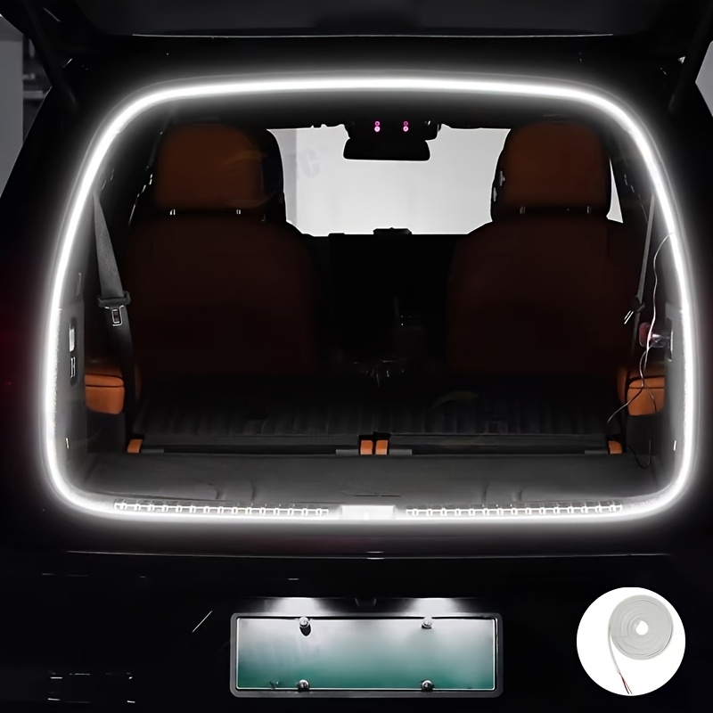 車用 LED トランクライト テープライト 400cm 4m ホワイト 12V カット加工可 ソフト シリコン 裝飾 ライト 明るい 薄型 汎用品 t6879
