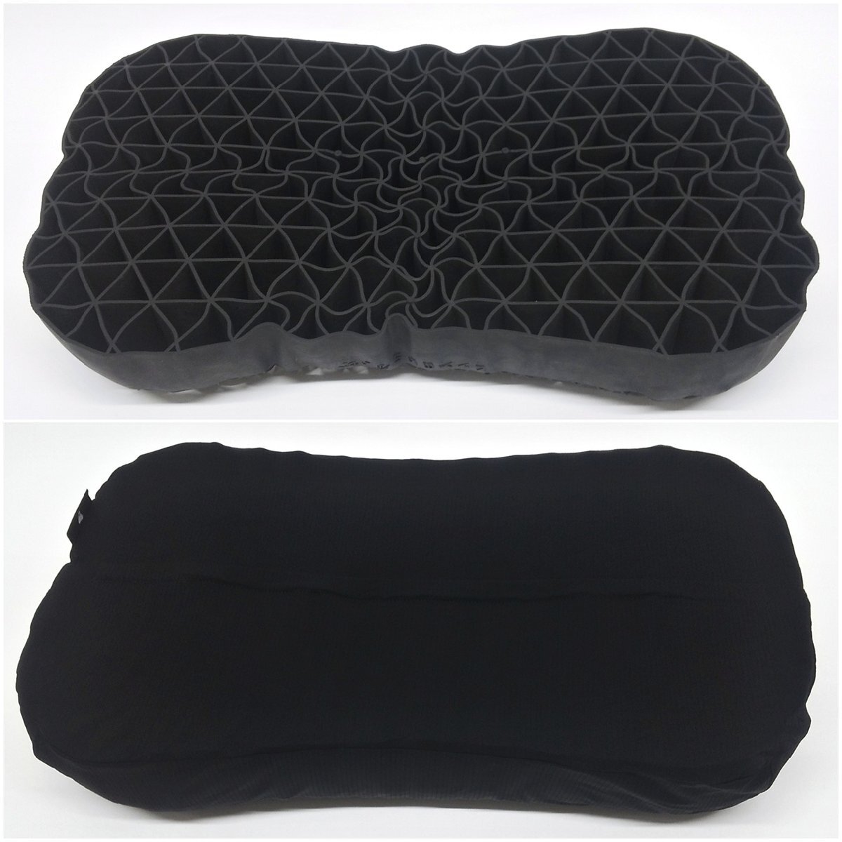 ヒツジのいらない枕 極柔 ブラックレーベル 専用枕カバー付き 黒 650 x360 x90/110mm 圧力分散 三角格子構(gòu)造 TPE素材 羊 ピロー R2506-018