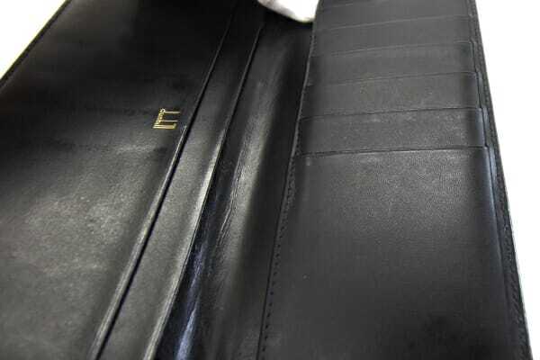 ダンヒル 二つ折り長札入れ ブラック レザー 中古 ロングウォレット 小銭入れなし ビジネス メンズ