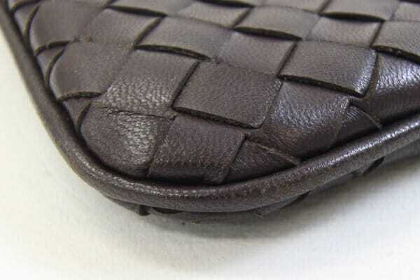 ボッテガヴェネタ コインケース イントレチャート 189987 ダークブラウン レザー 中古 小銭入れ ミニ財布 レディース