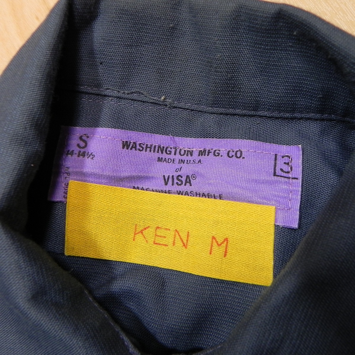★ USA制 WASHINGTON MFG.CO. 長(zhǎng)袖 ワークシャツ S（古著）アメカジ ★b