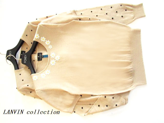 ランバンコレクション LANVIN　collection　夏の裝いに　刺繍　トップス＆カーディガン　セットアップ　アンサンブル　38　Size