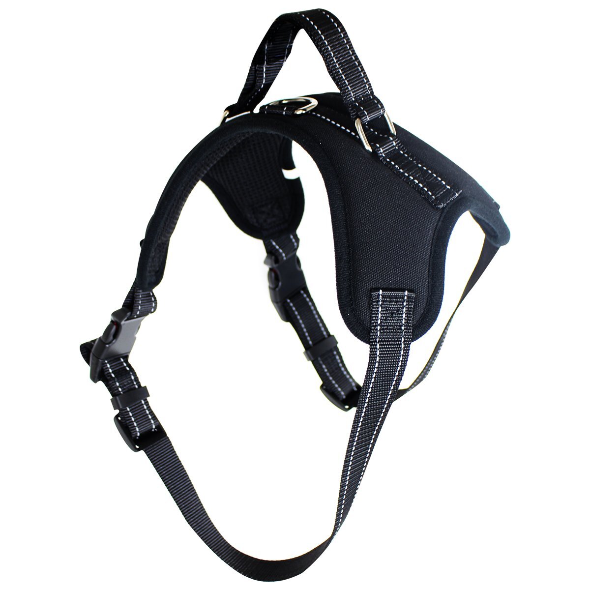 ペットの首への負(fù)擔(dān)軽減！お散歩用 ドッグハーネス Lサイズ メッシュ素材 ブラック 黒 ペット用品 首輪 ドッグウェア ベスト 胸當(dāng)て
