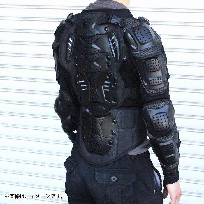 バイクウェア ボディープロテクター インナー XXLサイズ ブラック 黒 プロテクタージャケット 長袖 セーフティージャケット 『TYPE_2』