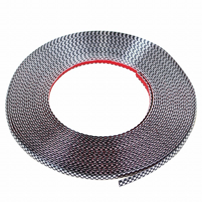 【メール便対応】[幅 10mm 長さ 15m] カーボンモール 両面テープ 付 メッキ モール プロテクター ドア モール 傷防止 保護(hù) 5m 10m
