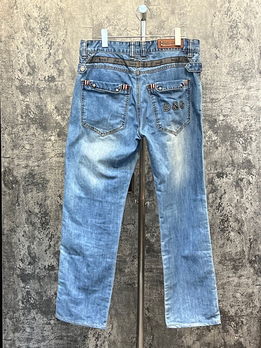 D&G ドルチェ&ガッバーナ デニムパンツ メンズ デニム DOLCE&GABBANA ドルガバ サイズ32 ジーンズ 飾りボタンが１つ取れてます 71-3