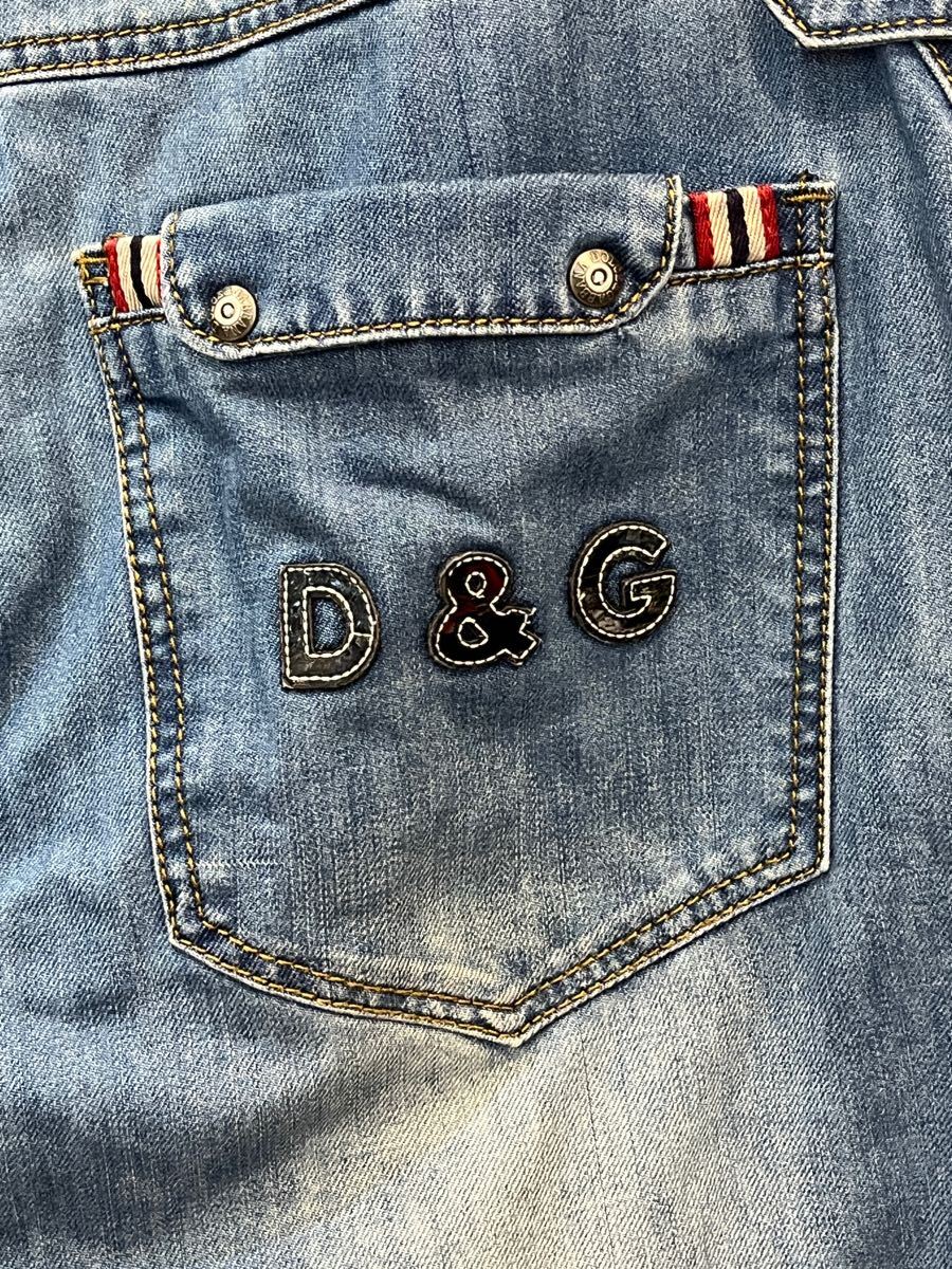 D&G ドルチェ&ガッバーナ デニムパンツ メンズ デニム DOLCE&GABBANA ドルガバ サイズ32 ジーンズ 飾りボタンが１つ取れてます 71-3