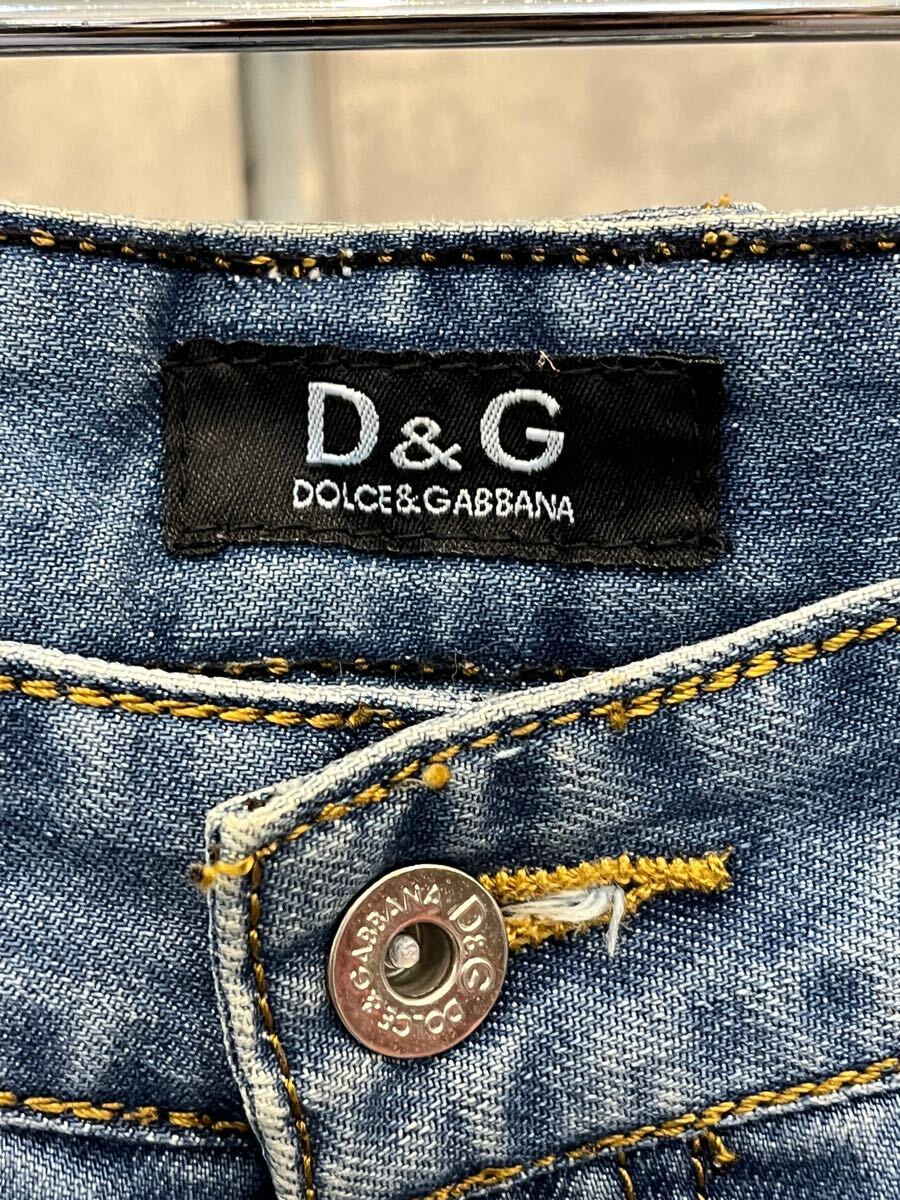D&G ドルチェ&ガッバーナ デニムパンツ メンズ デニム DOLCE&GABBANA ドルガバ サイズ32 ジーンズ 飾りボタンが１つ取れてます 71-3