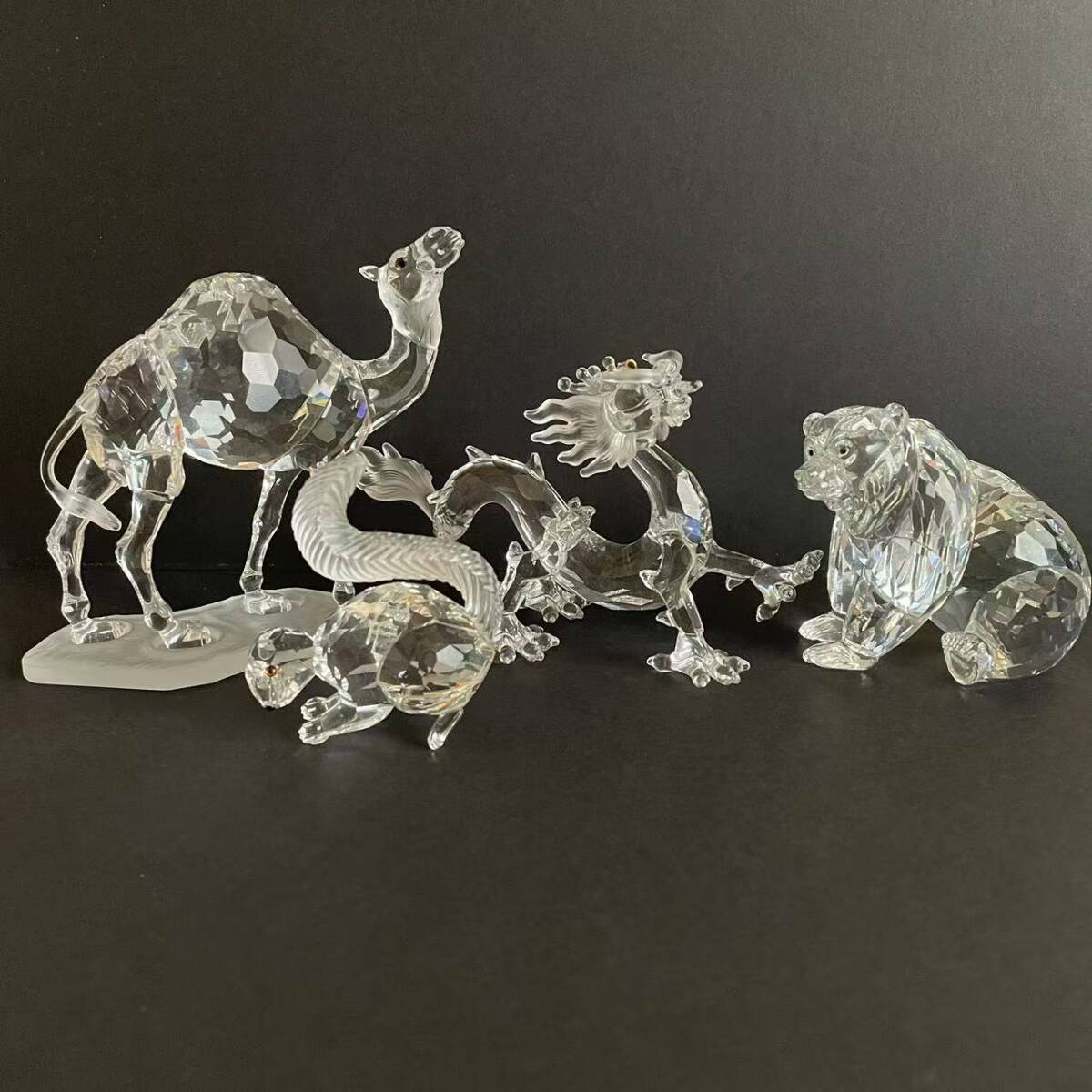 SWAROVSKI Swarovski crystal стекло .. медведь дракон каштан . печать есть Zaimei украшение прекрасный товар! орнамент предмет figyu Lynn 4 позиций комплект 