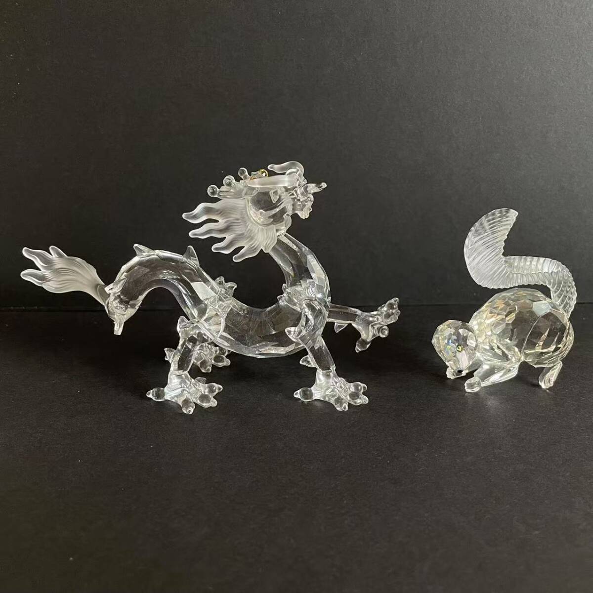 SWAROVSKI Swarovski crystal стекло .. медведь дракон каштан . печать есть Zaimei украшение прекрасный товар! орнамент предмет figyu Lynn 4 позиций комплект 