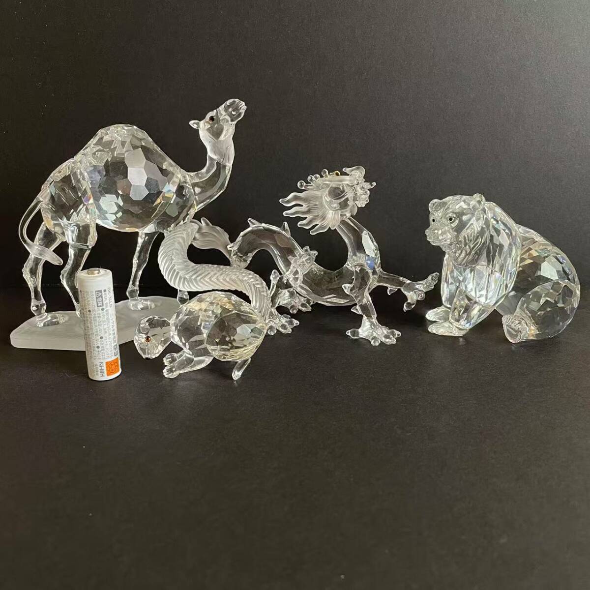 SWAROVSKI Swarovski crystal стекло .. медведь дракон каштан . печать есть Zaimei украшение прекрасный товар! орнамент предмет figyu Lynn 4 позиций комплект 