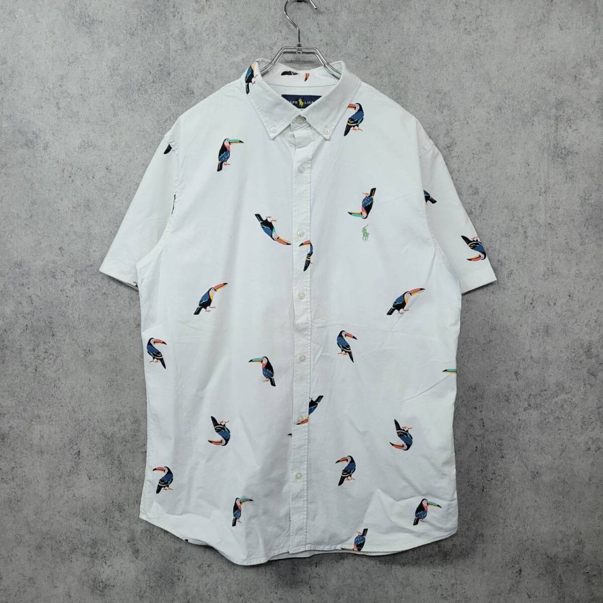 【90s 古着】ポロ ラルフローレン 刺繍 鳥柄 シャツ ホワイト L 90s 古着】ポロ ラルフローレン 刺繍 鳥柄 シャツ ホワイト L 90s 古着