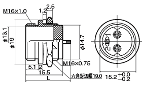 ★☆2P マイクコネクター 2ピン オス/メスセット 　GX16　PLT-162-P-R(R-R)相當(dāng)　無線機(jī)などに☆★