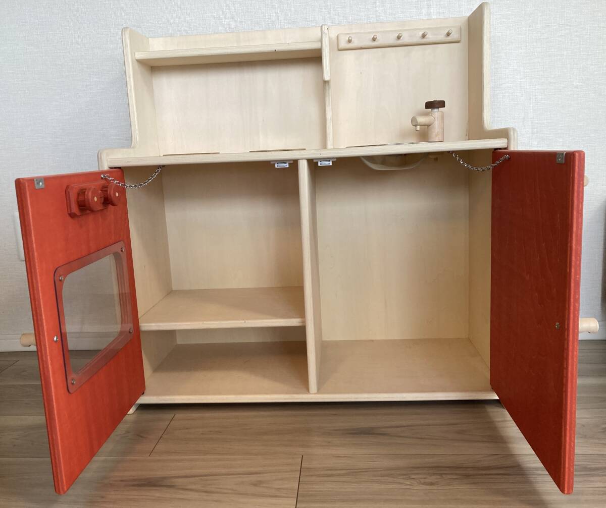 おままごと　キッチン　知育玩具　赤