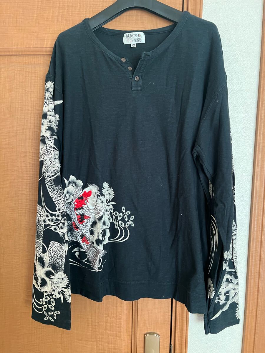 絡繰魂 流儀ロンT 刺繍　鯉　サイズXXL_画像1
