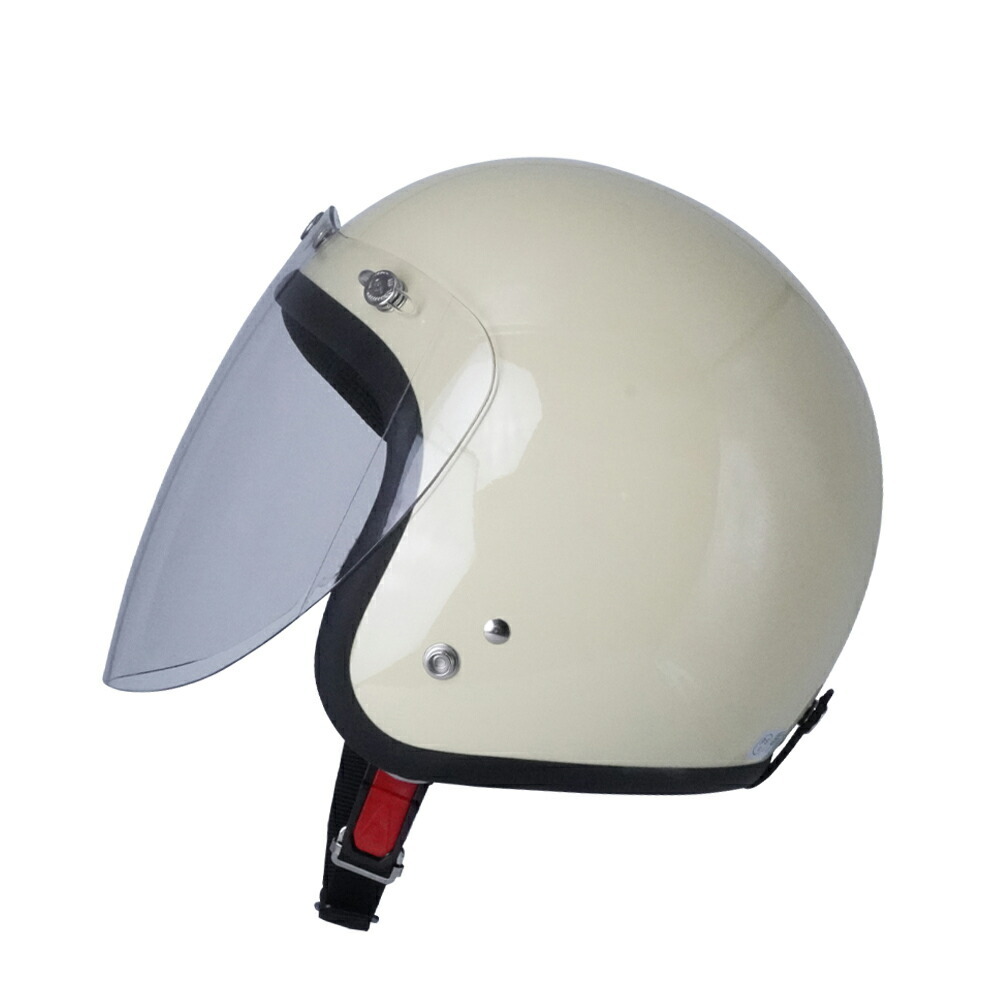 スモールジェットヘル ジェットヘルメット アイボリー ロング付き クリア 送料無料 GT301 ヘルメット ノスタルジック GT-301 レトロ