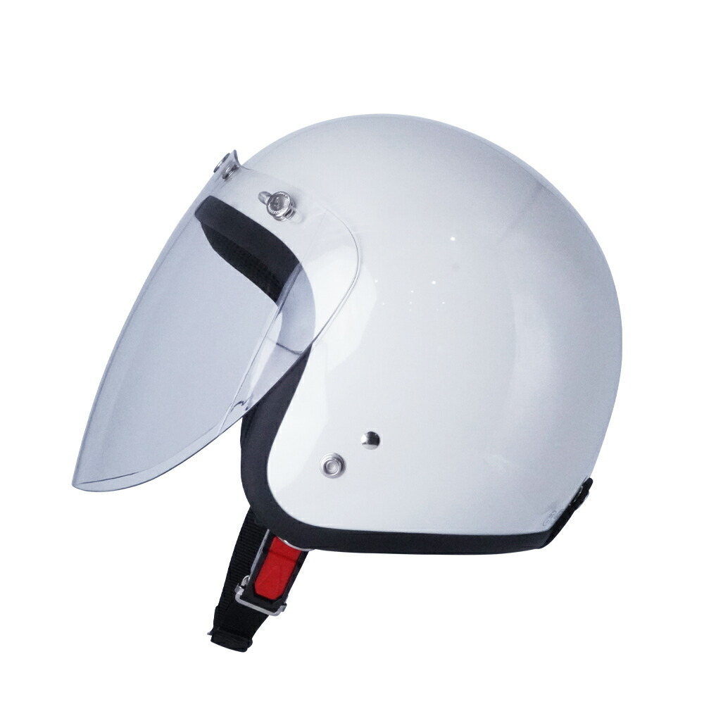 スモールジェットヘル ジェットヘルメット パールホワイト ロング付き ダークスモーク 送料無料 GT301 ヘルメット ノスタルジック GT-301
