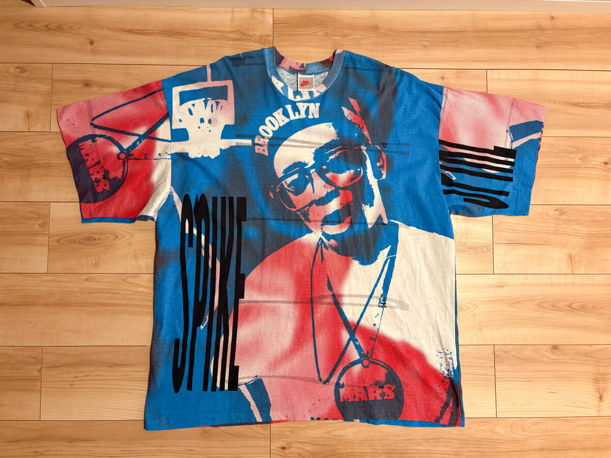 90s ナイキ スパイクリー ビンテージ Tシャツ 総柄 ジョーダン NIKE VINTAGE JORDAN SPIKE LEE XL 希少
