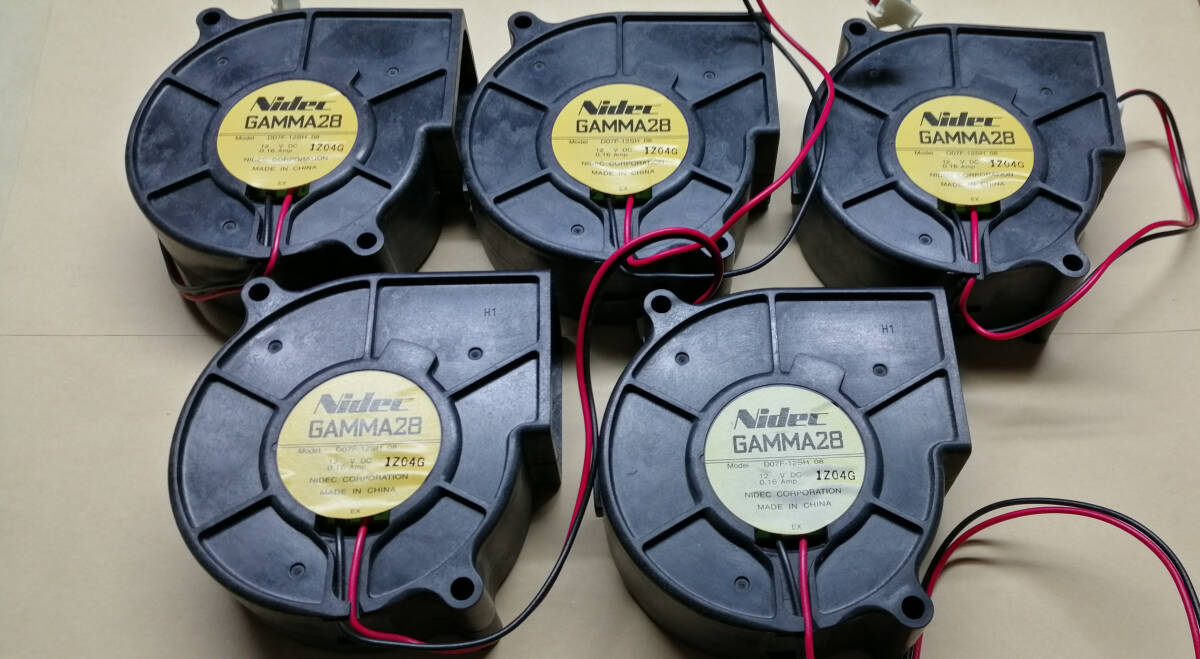 Nidec GAMMA28 シロッコ ファン D07F-12SH 08 12VDC 0.16Amp 5个