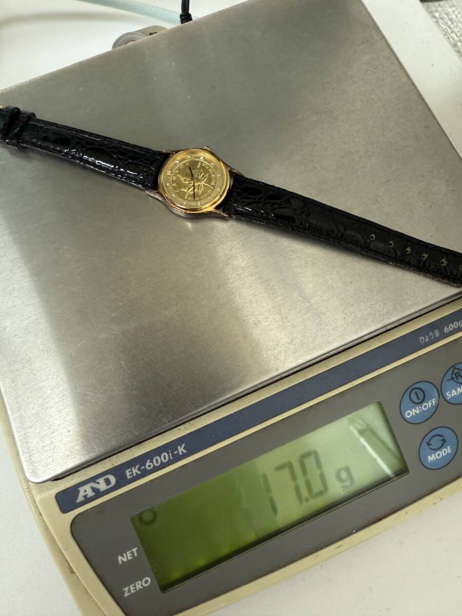 1円?　コインウォッチ　メイプルリーフ　1/10oz　レディース　クォーツ　