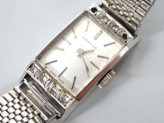  Junk CERTINA search naC/0525-E 585 печать механический завод женские наручные часы 14 золотой белое золото 