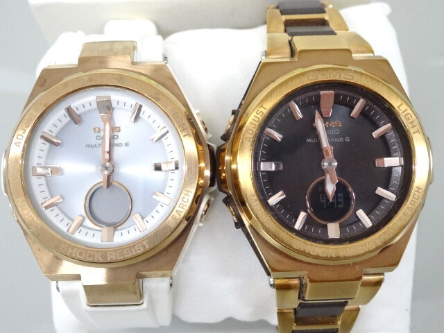 ジャンク 2點(diǎn)セット まとめて CASIO カシオ Baby-G ベビーG G-MS MSG-W200G MSG-W200CG マルチバンド6 タフソーラー レディース 腕時(shí)計(jì)