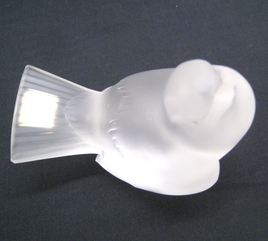 1000円スタート フィギュリン LALIQUE ルネ?ラリック クリスタル スズメ ペーパーウェイト 置物 アンティーク インテリア 5 C①609