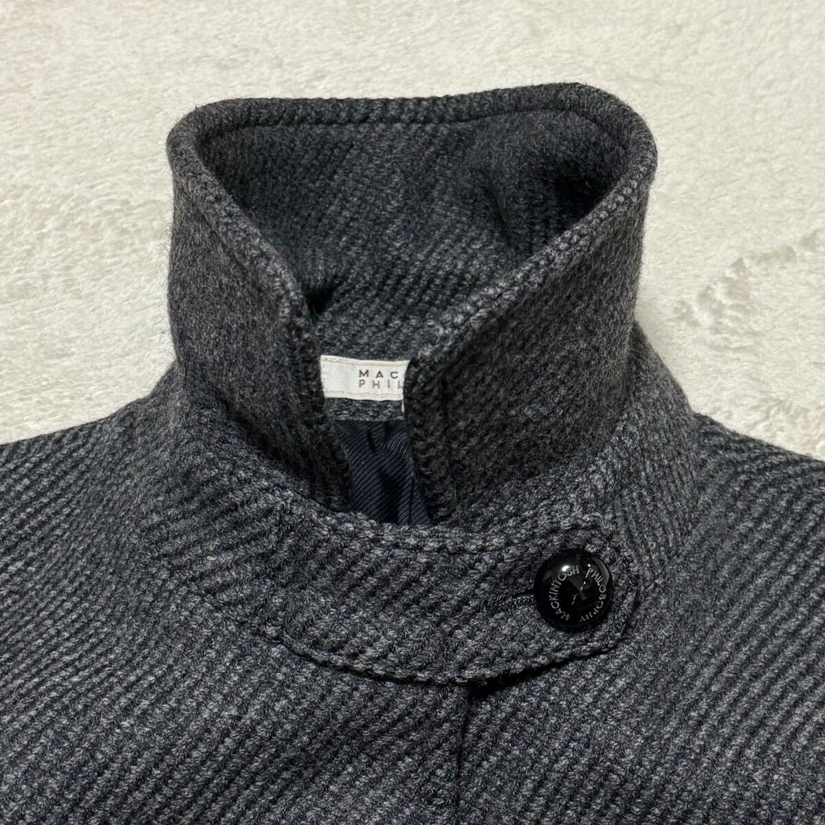 美品 MACKINTOSH PHILOSOPHY マッキントッシュ フィロソフィー ウール コート アンゴラ混 羊毛 ロング アウター 上質 38 Mサイズ_画像5
