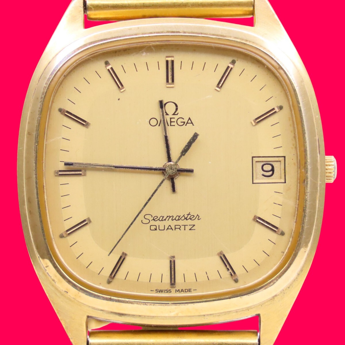 ■?価格高騰!資産価値！稼働電池新品メンズビンテージ高級(jí)超レア！ OMEGA オメガ Seamaster シーマスターデート クオーツ