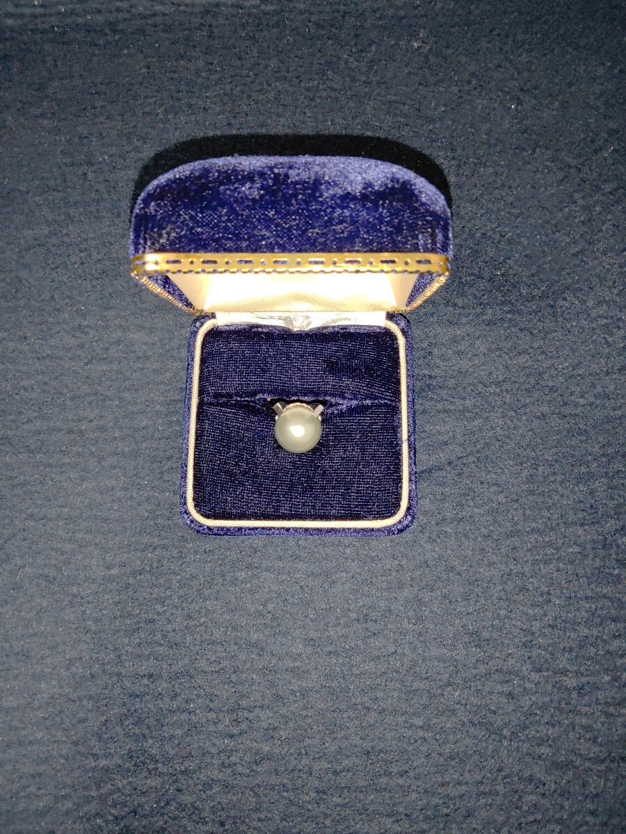 【ブラックパールリング　黒真珠指輪　12mmパール　Silver900刻印】中古美品　黒蝶真珠　指輪サイズ12號　Pearl　Ring　アンティーク指輪