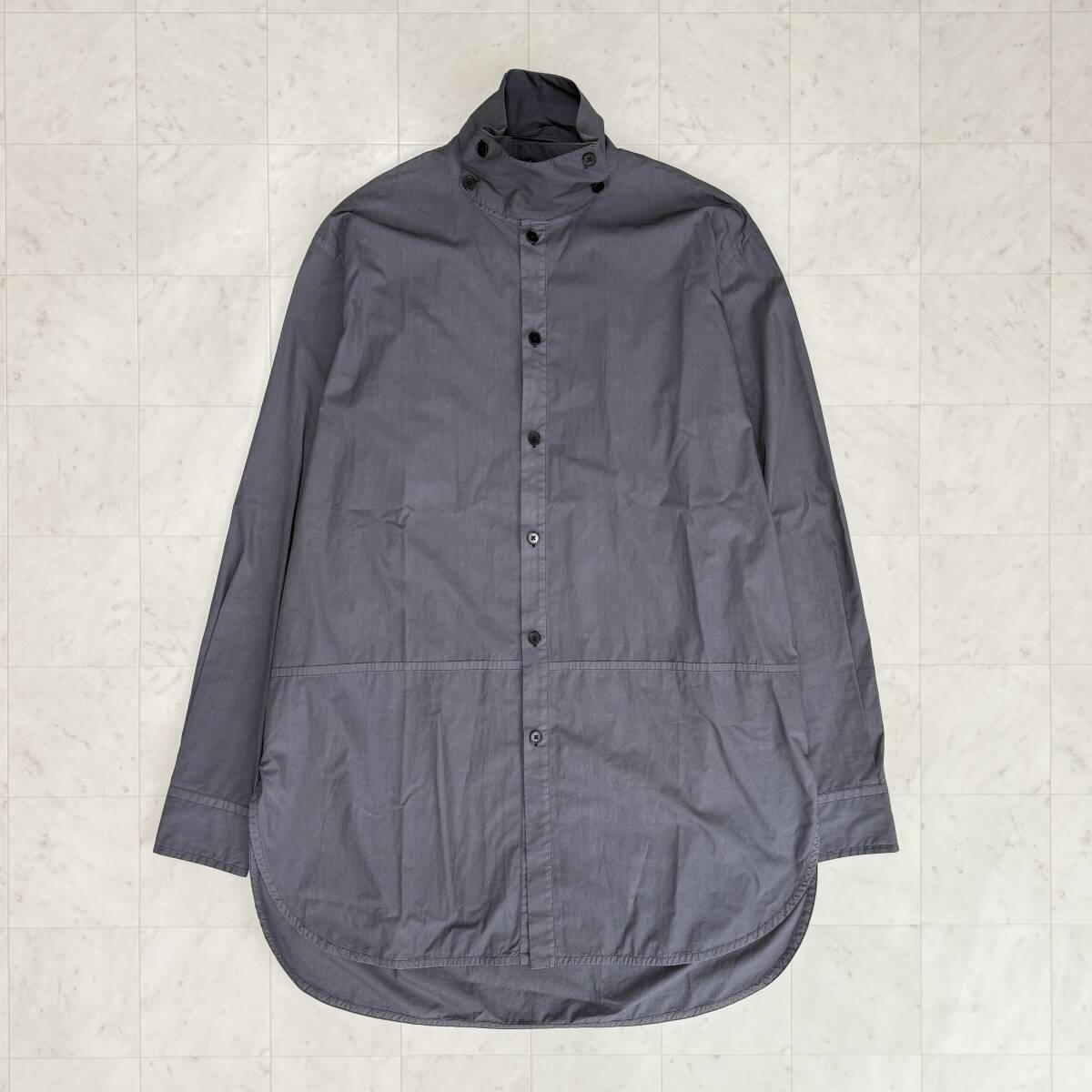 JIL SANDER ジルサンダー【JSUO740730】スタンドカラー ロング シャツ サイズ：39 ※品質(zhì)タグ欠損※
