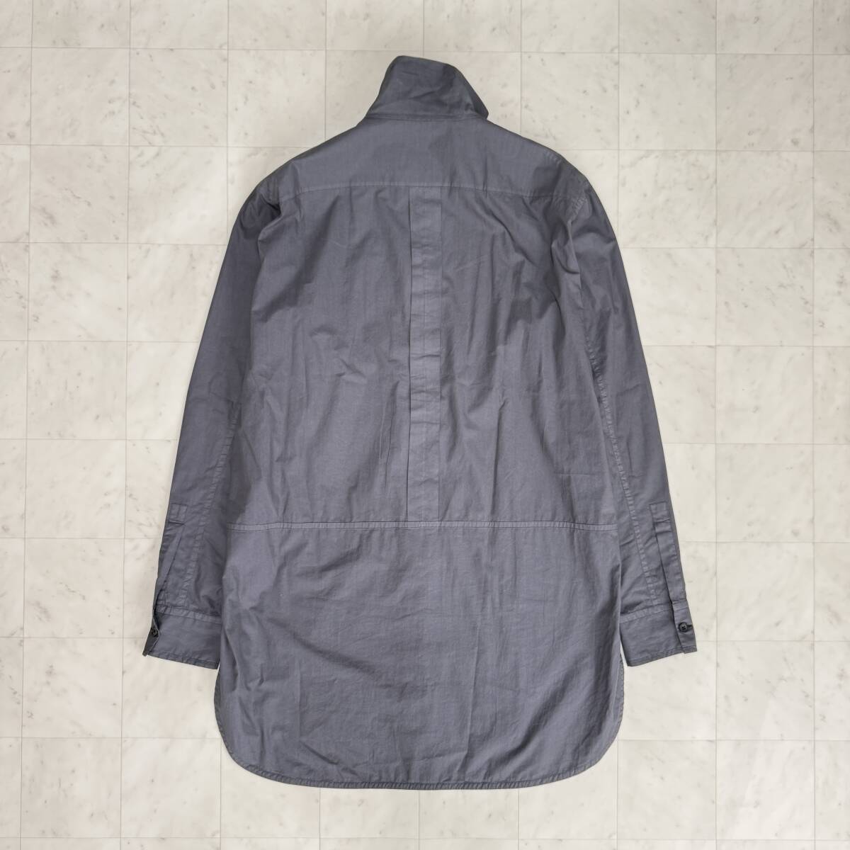 JIL SANDER ジルサンダー【JSUO740730】スタンドカラー ロング シャツ サイズ：39 ※品質(zhì)タグ欠損※