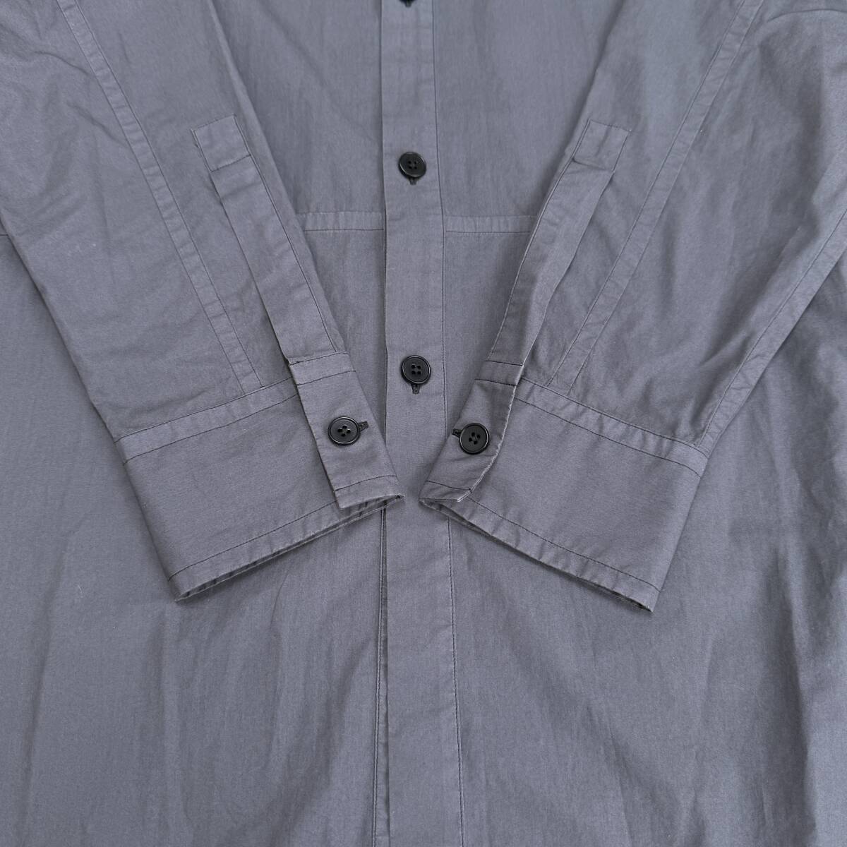 JIL SANDER ジルサンダー【JSUO740730】スタンドカラー ロング シャツ サイズ：39 ※品質(zhì)タグ欠損※
