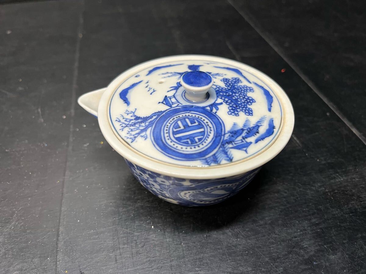 平安春峰【煎茶道具 水注(すいちゅう)】 染付 山水 平安春峰【煎茶道具 水注(すいちゅう)】 染付 山水