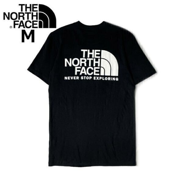 1円～!売切!【正規(guī)新品】THE NORTH FACE EVO THROWBACK S/S TEE 半袖 Tシャツ US限定 バックプリント 男女兼用 アウトドア(M)黒 180902-13