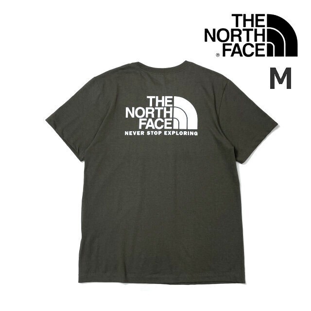 1円～!売切!【正規(guī)新品】THE NORTH FACE◆EVO THROWBACK SS TEE 半袖 Tシャツ US限定 バックプリント 男女兼用 登山(M)緑 カーキ 180902-15