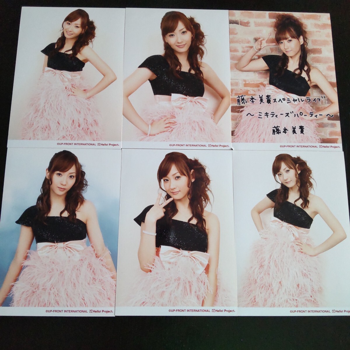 2506 藤本美貴 ミキティ 会場限定プリントサイン入りライブ等含む2L＆L判サイズ生写真 40枚 ブラック＆ピーチドレス ハロプロ a_画像1