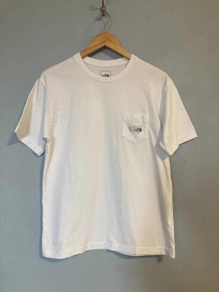 ★THE NORTH FACE ノースフェイス ポケット Tシャツ M ホワイト CORDURA ナイロンミックスコットン