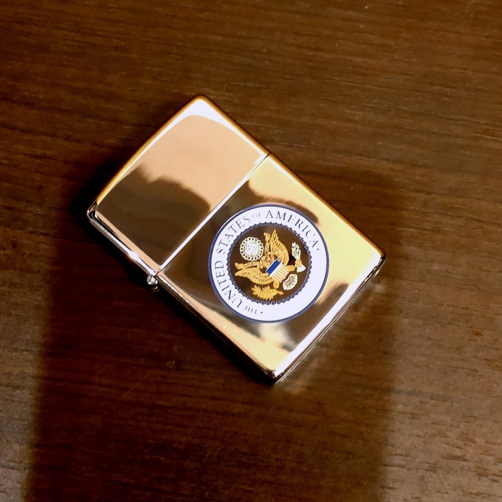 【侍】UNITED STATES OF AMERICA アメリカ合衆国 国章デザイン 1992年製 クロームZIPPO ジッポー ケース付 ヴィンテージ 20=534 ミリタリー