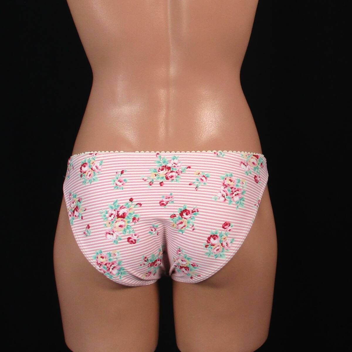 C4889★1円～訳あり ビキニパンツ 花柄 かわいい 薔薇 バラ 白 ピンク 赤 ボーダー 水著ボトム レディース9M スイムショーツ コスプレ 衣裝